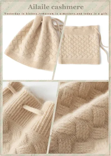 Miniatura 5 de Gorro de punto de lana merino de cachemira cálida de invierno para mujer