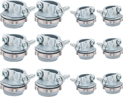 Miniatura 9 de 12 unids 1/2 pulgada tipo abrazadera conectores de cable para conducto metálico proteger cables plata-zinc