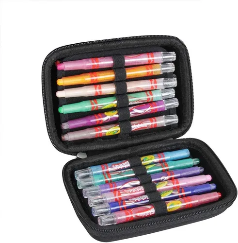 Hermitshell Estuche rígido de viaje para Crayola Mini Twistables Crayons 24 colores clásicos, herramientas de arte no tóxicas para niños