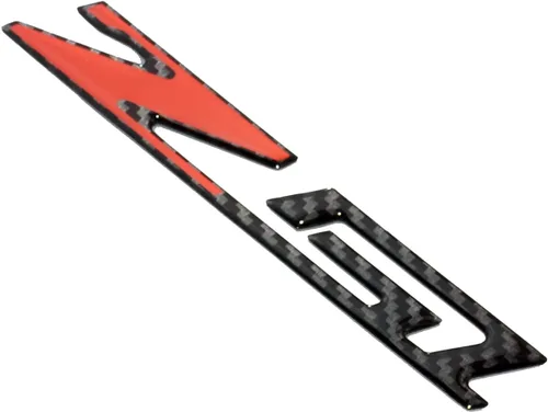 Miniatura 3 de Juego de par Corvette C7 Z51 Emblema de fibra de carbono, adhesivo de calcomanía de reemplazo para Corvette (Negro Rojo de fibra de carbono)