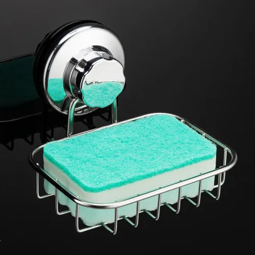 Miniatura 6 de SANNO Soporte de jabón con ventosa, bandeja para jabonera, barra de jabón para esponja de jabón para pared de ducha, baño, bañera y fregadero