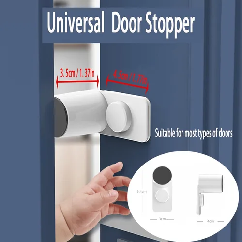 Miniatura 7 de CMINGJ Paquete de 4 topes de puerta ajustables para puerta, tope de puerta para puerta, protector de pellizco para dedos, tope de puerta giratorio