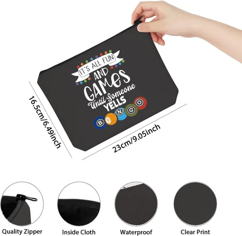 Miniatura 2 de TSOTMO Divertido regalo de jugador It's All Fun And Games Until Someone Grits Lucky Bag para mujeres amantes de los juegos, Beige, Blk-gritos Bingo
