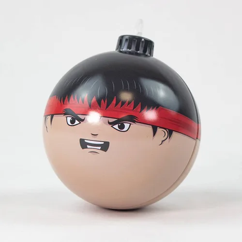 Miniatura 2 de Numskull Bauble Heads - Adorno oficial de Street Fighter Ryu para árbol de Navidad, decoración colgante de bola de Navidad de metal beige