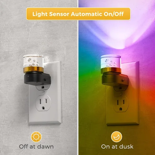 Miniatura 2 de L LOHAS LED - Luces nocturnas enchufables en la pared, temperatura de color ajustable 3000K/4000K/5000K, luz nocturna de burbujas con sensor