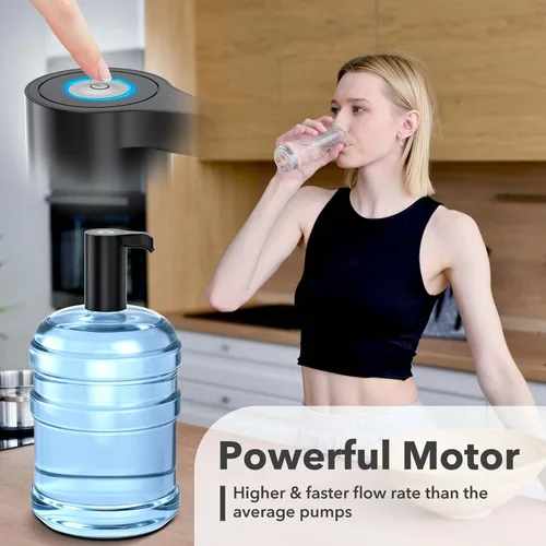 Miniatura 5 de Dispensador automático de agua portátil de 5 galones, bomba eléctrica universal para botella de agua, recargable por USB, con 2 siliconas