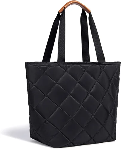 Insulated Cooler Bag Reusable Grocery Tote Bags Transport Large Lunch Box for Women Negro satinado