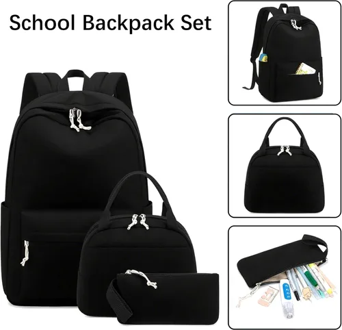 Miniatura 77 de Bluboon Juego de mochila para adolescentes, mochila escolar para niñas, lonchera y lápices, bolsas para estudiantes, 3 en 1, rosa-3 juegos, Escuela
