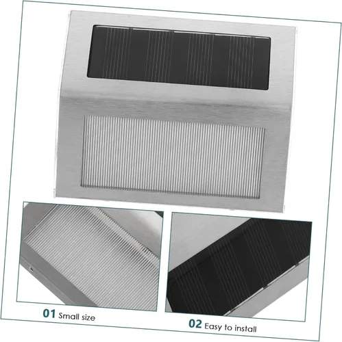 Miniatura 3 de DOITOOL Lar Step Lights para exteriores Paquete de 4 luces solares de acero inoxidable para escaleras, luces de escalón, lámpara de pared solar