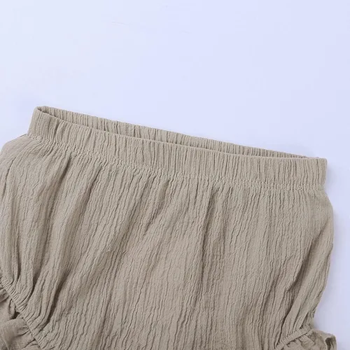 Miniatura 2 de HAOLUKI Pantalones cortos básicos de algodón y lino para recién nacidos pantalones cortos de polipropileno