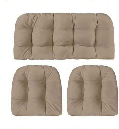 Miniatura 26 de RSH DECOR: Sunbrella - Juego de 3 cojines de mimbre copetudos 41 x 19 pulgadas y 19 x 19 pulgadas Fabricado con tela de rendimiento Sunbrella