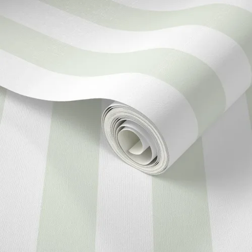 Miniatura 2 de Spoonflower Papel tapiz para despegar y pegar, diseño de rayas verdes verticales descoloridas, rayas verdes de verano, casa de campo, papel pintado