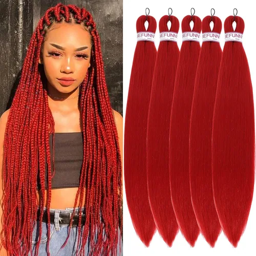 Miniatura 11 de BEFUNNY Cabello para Trenzar, Cabello para Trenzar Pre-Estirado, 24 Pulgadas 8 Paquetes Cabello Preestirado Ombré para Trenzas de Caja de Crochet