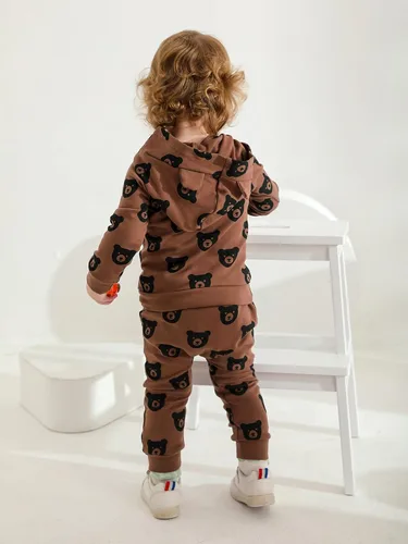 Miniatura 29 de Ropa de bebé niño niño manga larga con estampado de oso + pantalones deportivos