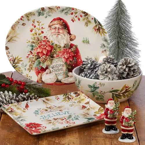 Miniatura 6 de Certified International Christmas Story - Juego de 4 platos de ensalada y postre de 9 pulgadas, multicolor, medianos