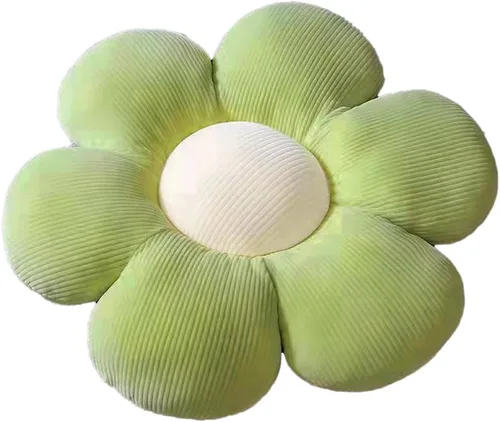 ELONEL Cojín con forma de flor – Cojín de asiento de oficina y automóvil, decoración de sofá de sala de estar (14.9 pulgadas, verde claro beige)