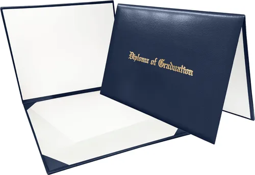 Miniatura 13 de Gradplaza Cubierta de diploma para certificado de 8.5 x 11 pulgadas impreso "Diploma de graduación" negro soporte para diploma liso para escuela
