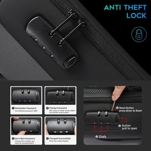 Miniatura 3 de BANGE Mochila de negocios, mochila para laptop con puerto de carga USB, mochilas de negocios delgadas para 15.6 pulgadas, mochila de viaje