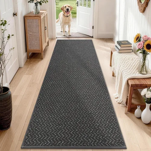 Miniatura 16 de COSY HOMEER Alfombra de pasillo de 2 pies 7 x 10 pies, antideslizante, lavable, absorbente, resistente a las manchas, alfombra para pasillo, entrada