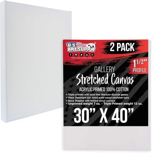 Miniatura 17 de U.S. Art Supply Lienzo grande estirado para pintar de 16 x 20 pulgadas, profundidad de galería, 1-1/2 pulgadas de grosor, paquete de 3 – 12 onzas