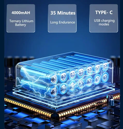 Miniatura 7 de Aspiradora de automóvil, inflador de neumáticos, compresor de aire portátil con indicador de presión, pantalla LED y luz LED, bomba de compresor