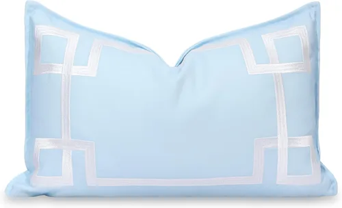 Miniatura 10 de Hofdeco Premium Funda de almohada lumbar para interiores y exteriores, 12 x 20 pulgadas, repelente al agua para patio trasero, sofá, bloque