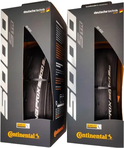 Continental Grand Prix 5000 S TR - Tubeless Road Bike Tire | Fast, Light, Durable - BlackChili, Vectran Breaker, LazerGrip, Active Comfort Negro