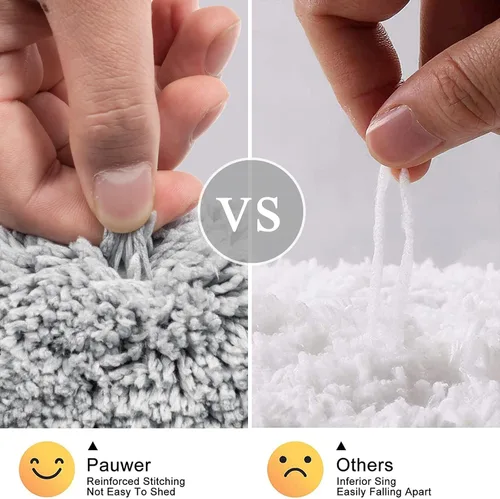 Miniatura 6 de Pauwer Juego de alfombras de baño de 3 piezas con contorno en forma de U, tapete de baño de microfibra absorbente de felpa antideslizante, lavable a