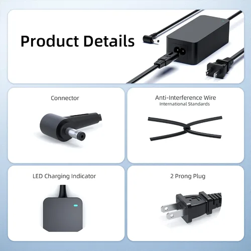Miniatura 4 de Cargador de CA de 65 W compatible con Asus Q504U Q504 Q504UA Q504UAK Q504UA-BBI5T12 2-en-1-15.6 fuente de alimentación para portátil