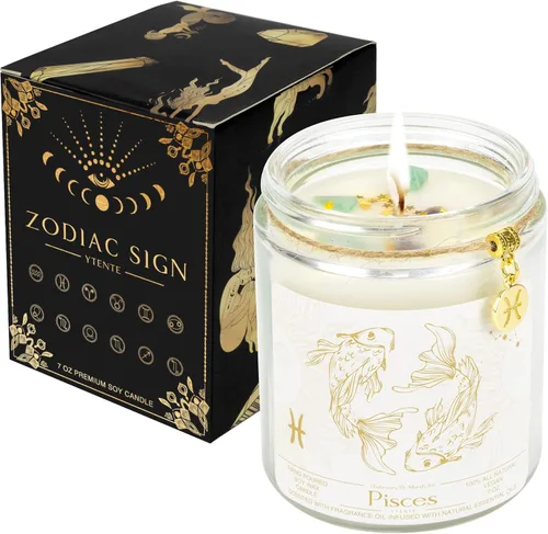 Miniatura 16 de Regalo de velas de signo del zodiaco Sagitario, tarro de velas de cristales del signo del zodiaco, astrología con aroma a lavanda, velas de soja