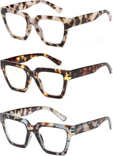 Miniatura 2 de Yogo Vision Blue Light Blocking Reading Glasses for Women Big Square Oversized Computer Readers (3 Pack)