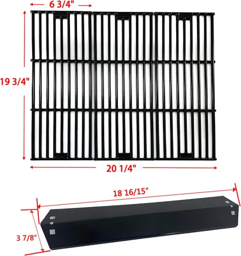 Miniatura 2 de Kit de piezas DG234 Placas térmicas y rejilla de cocción de hierro fundido de repuesto para modelos Chargriller 3001 3030 4000 5050 5072,5252, 5650