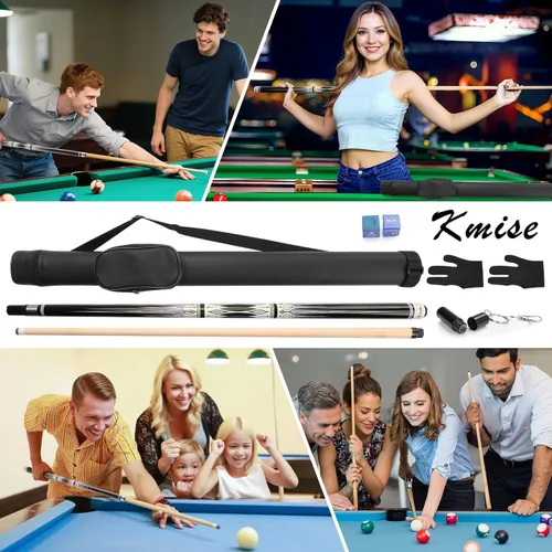 Miniatura 5 de Kmise Pool Stick Set of - 58" Pool Cue Stick, Canadian Maple Professional Billiards Pool Cue, Pool Sticks for Adults, 18~21oz Multiple Colors 20oz