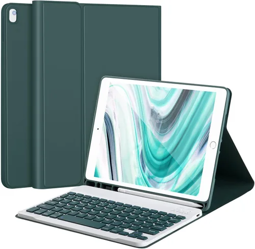 Miniatura 11 de AHYWTAN Funda de teclado para iPad 9/8/7ª generación 10.2, teclado Bluetooth con retroiluminación de 7 colores, funda para iPad de 10.2 pulgadas