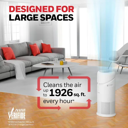 Miniatura 9 de Honeywell Allergen Plus™ - Purificador de aire HEPA 3 en 1 para el hogar, ventilador y flujo de aire ajustable para habitaciones grandes de hasta