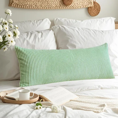 Miniatura 72 de Artscope Fundas de Almohada de Pana a Rayas Acogedoras Súper Suaves Decorativas Cuadradas Fundas de Cojín para Sofá Sillón Dormitorio Decoración