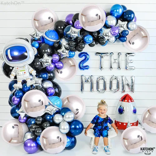 Miniatura 4 de KatchOn, Globos grandes de Mylar plateados, 22 pulgadas, paquete de 24 unidades, globos metálicos morados para fiesta de galaxia, globos esféricos