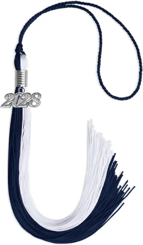 Miniatura 263 de Endea Graduation Borla de doble color con gota de fecha plateada (negro/oro antiguo, 2025)
