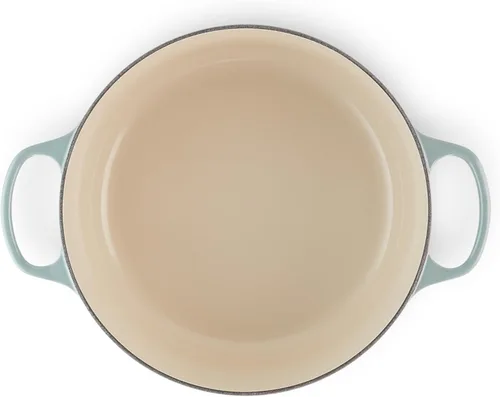 Miniatura 3 de Le Creuset Horno holandés redondo de hierro fundido esmaltado, 7.25 cuartos de galón, Sal marina Sea Salt