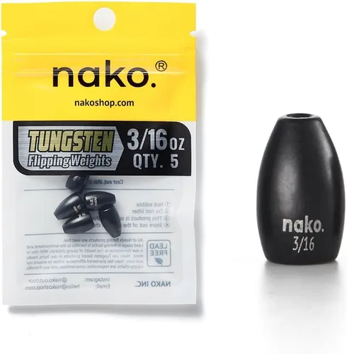 Miniatura 13 de Pesas de Volteo de Tungsteno Puro al 97% - Paquete de 10 - Pesas de Tungsteno Nako - Plomos de Pesca para Pesca de Lubina