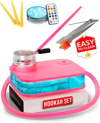 Miniatura 17 de Set portátil de cachimba con todo incluido - Set portátil de cachimba negro para viajes con bolsa plana para cachimba - Kit de cachimba