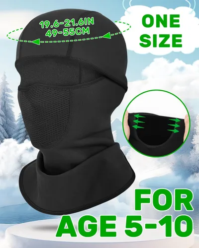 Miniatura 7 de Pasamontañas de invierno para niños, máscara de esquí de forro polar, calentador de cara completa, cubierta para la cabeza para niños y niñas, esquí