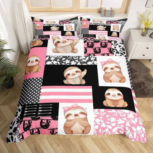 Miniatura 12 de Juego de ropa de cama de rana verde, funda de edredón de anfibios tropicales para niños, niñas, adolescentes, funda de edredón geométrica
