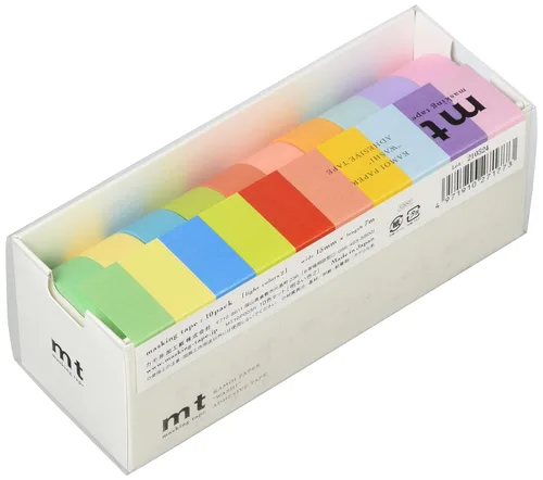 Miniatura 2 de Kamoi Cinta adhesiva de papel de procesamiento mt MT10P003R, juego de 10 colores, 0.6 pulgadas (0.591 in) x 23.4 pies (23.0 ft), color brillante 2