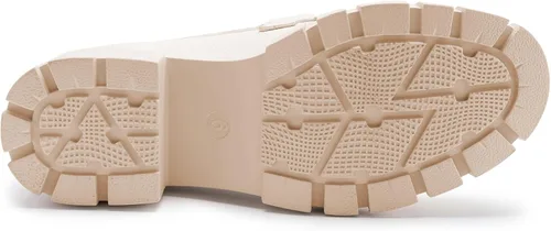 Miniatura 5 de Athlefit Mocasines de plataforma para mujer, sin cordones, suela gruesa, con cadena y punta redonda, zapatos de trabajo de negocios