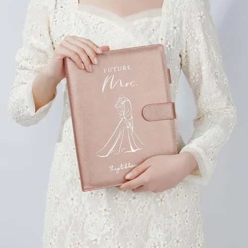 Miniatura 9 de AW BRIDAL Future Mrs Libro Planificador de Bodas y Organizador Juego de Regalo, Planificadores de Boda de Destino Personalizados, Regalo de Oro rosa