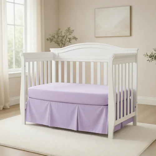 Miniatura 9 de EVERYDAY KIDS Falda plisada azul marino para cuna; falda de cama de cuna de 100% algodón natural para bebés niños y niñas; volantes para cuna