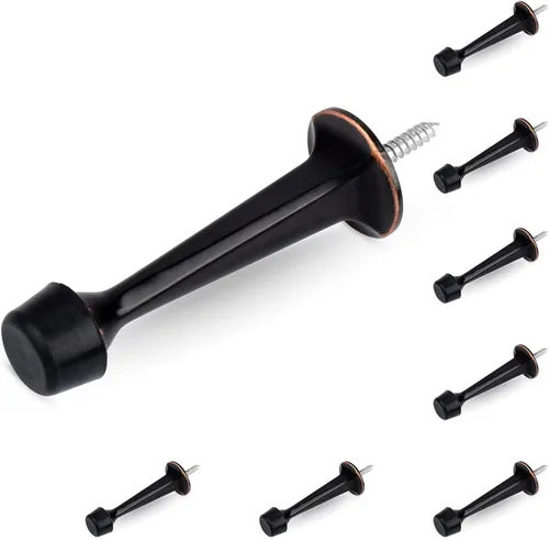 Miniatura 47 de HOMOTEK Paquete de 20 topes de puerta rígidos sólidos resistentes con punta de goma suave, tope de puerta fundido de zinc para proteger la pared