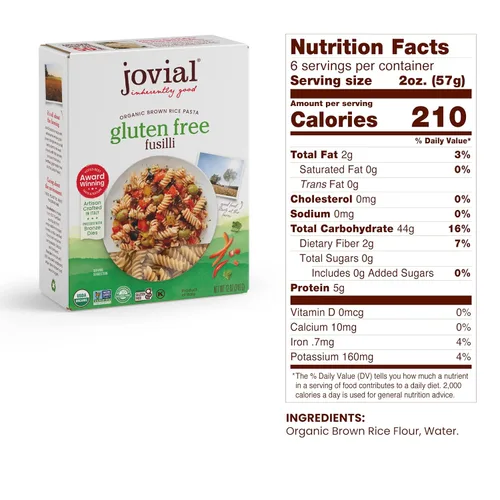 Miniatura 3 de Jovial Penne Rigate - Pasta sin gluten Jovial Fusilli sin gluten Pasta Jovial Caserecce sin gluten Pasta de arroz integral de grano entero