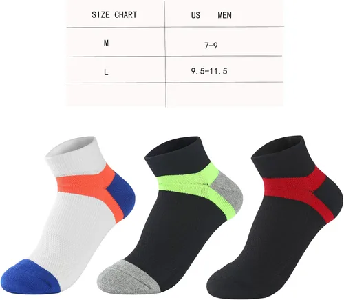 Miniatura 2 de 3 Pairs Men Compression Socks Thicken Ventilation Sweat-absorbent Support for Badminton Athletic Running Cycling